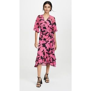 NEW Diane von Furstenberg Zion Wrap Dress Camellias Black